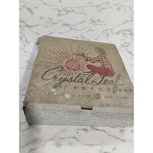 Federal Glass Company Snack Set Crystal Leaf MCM 4 cups 4 plates Original Box